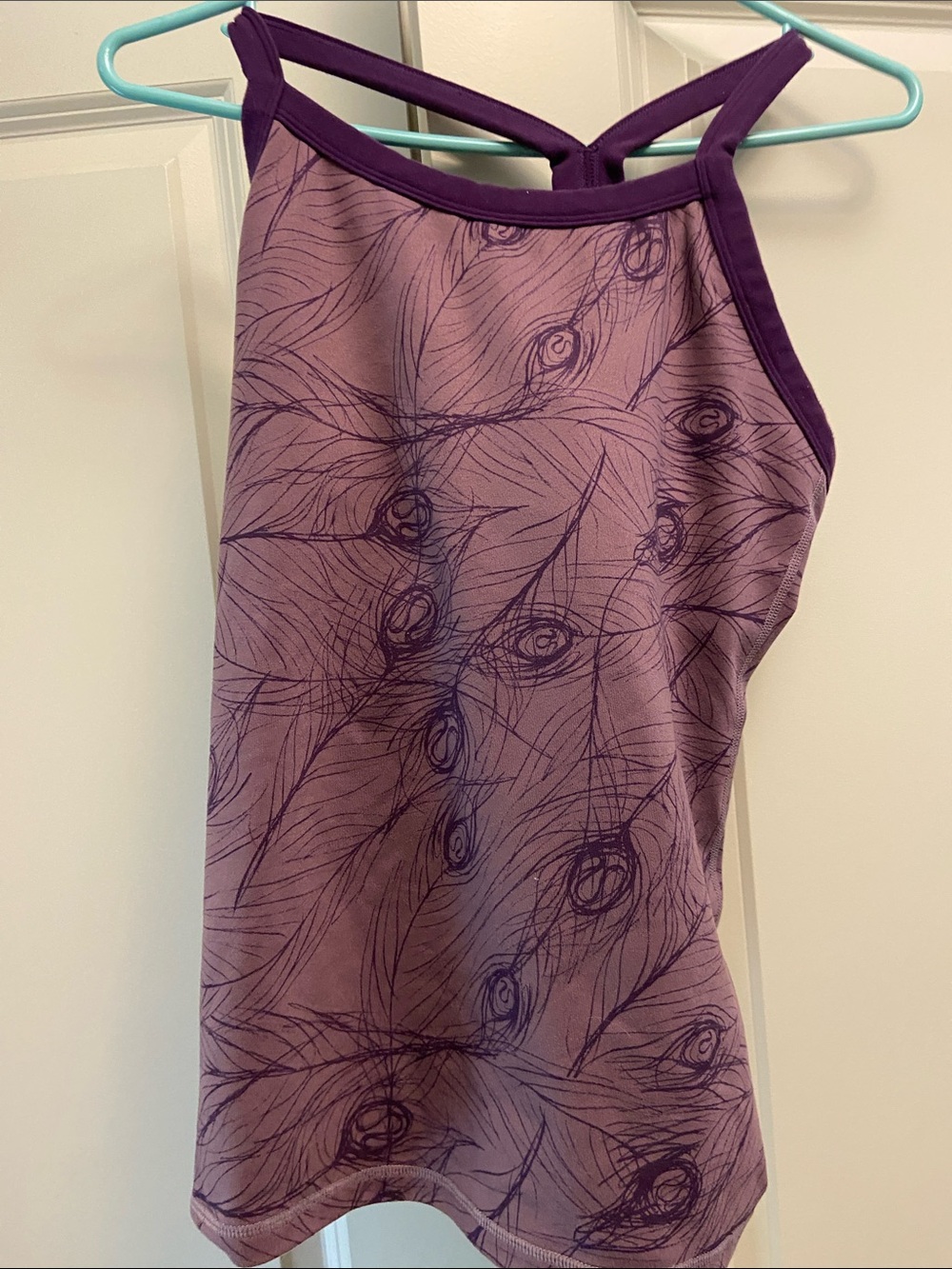 lululemon athletica purple peacock print tank